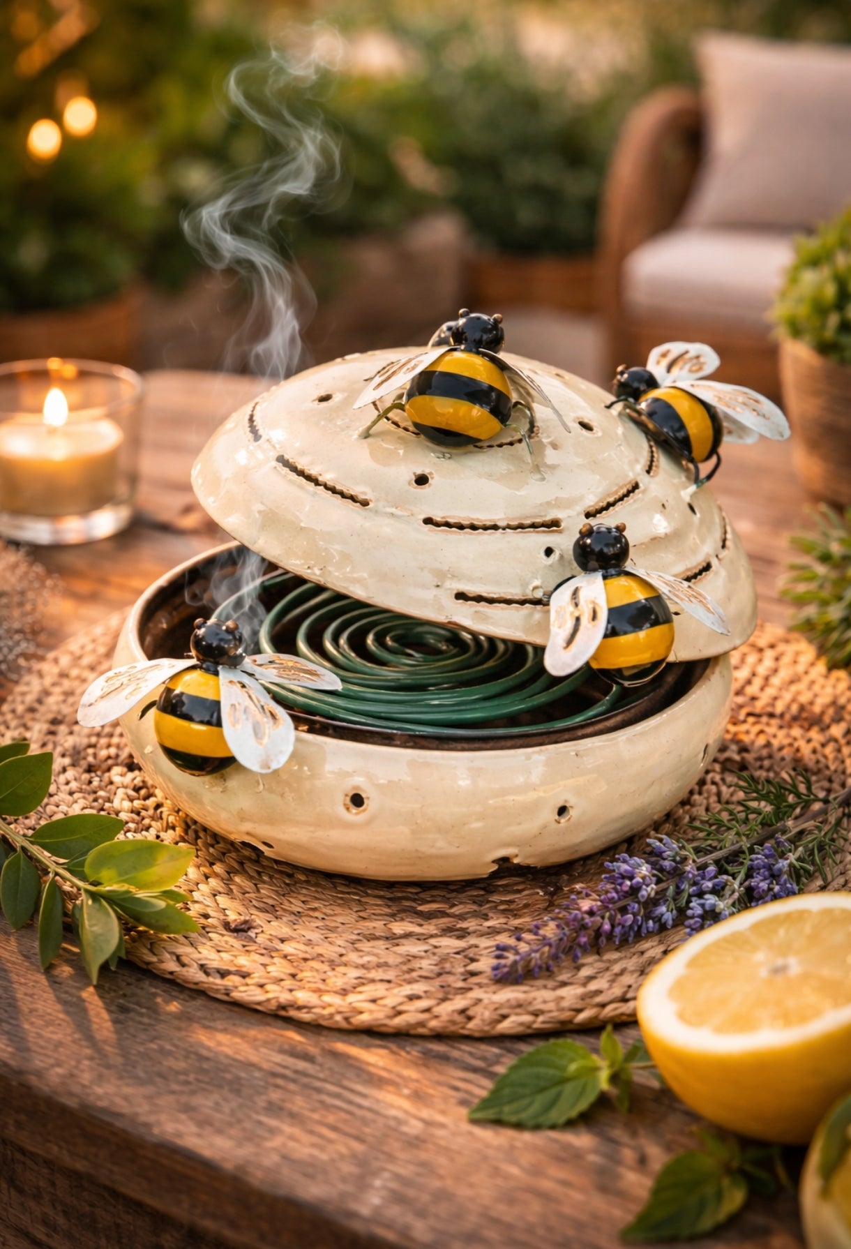Diffuseur Anti Moustique en Métal Recyclé Abeille