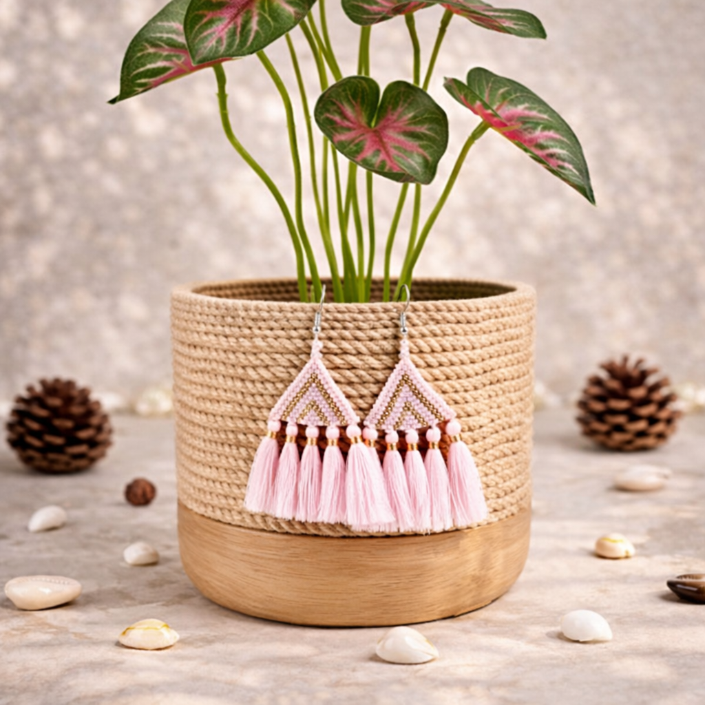 Boucles d'oreilles perles de Miyuki et pompon