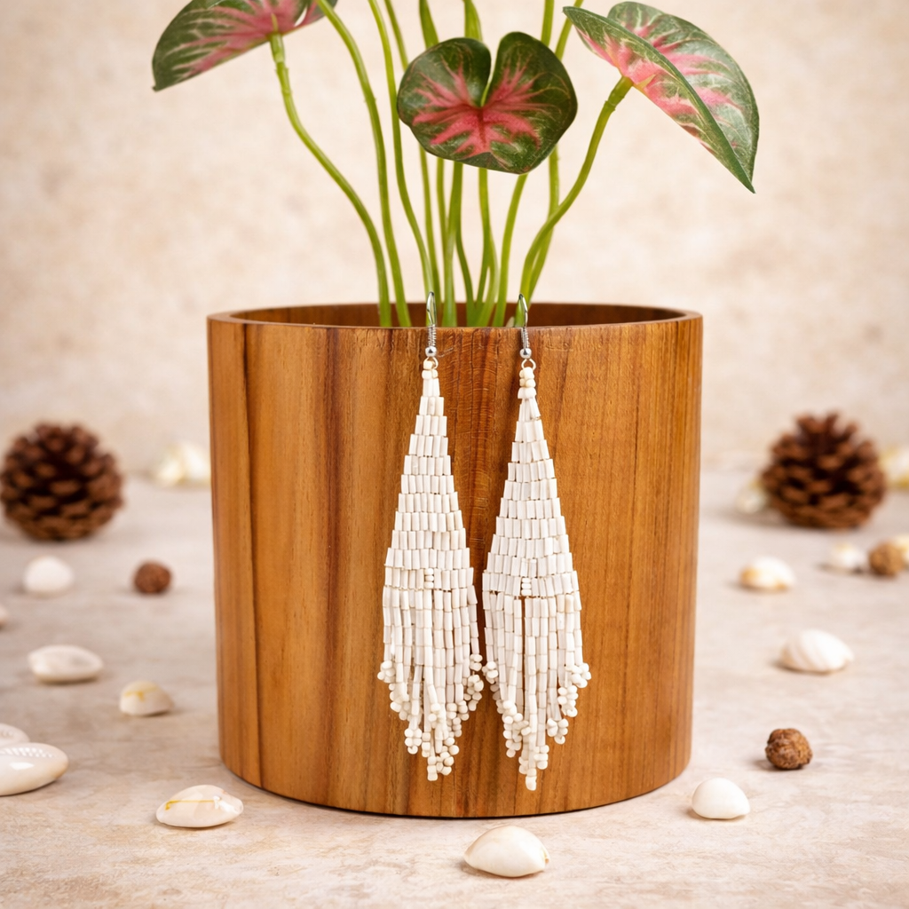 Boucles d'oreilles en perles de Miyuki longues
