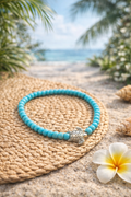Bracelet Mala Turquoise Tortue Petites Perles