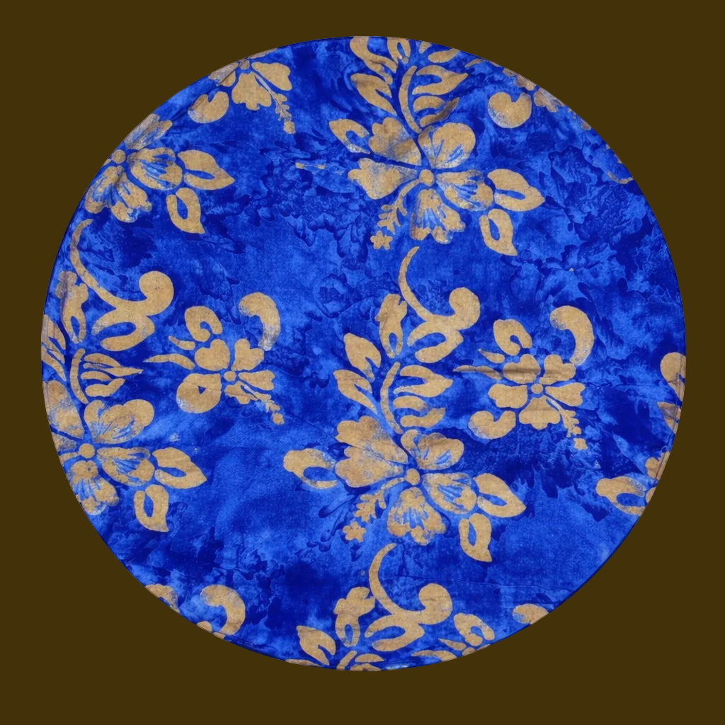 Sarong Batik Motifs Fleurs Bleu