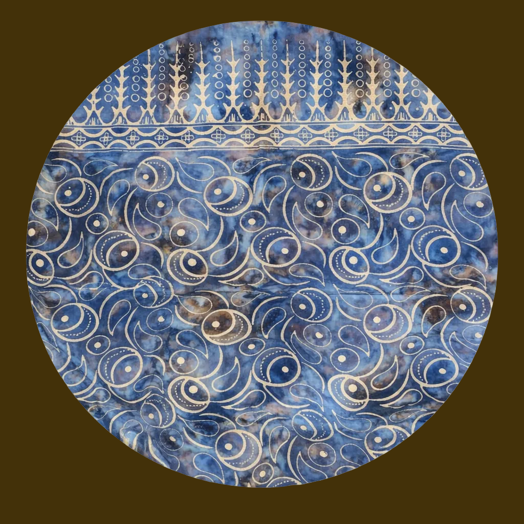 Sarong Batik Motifs Gouttes Bleu/Violet