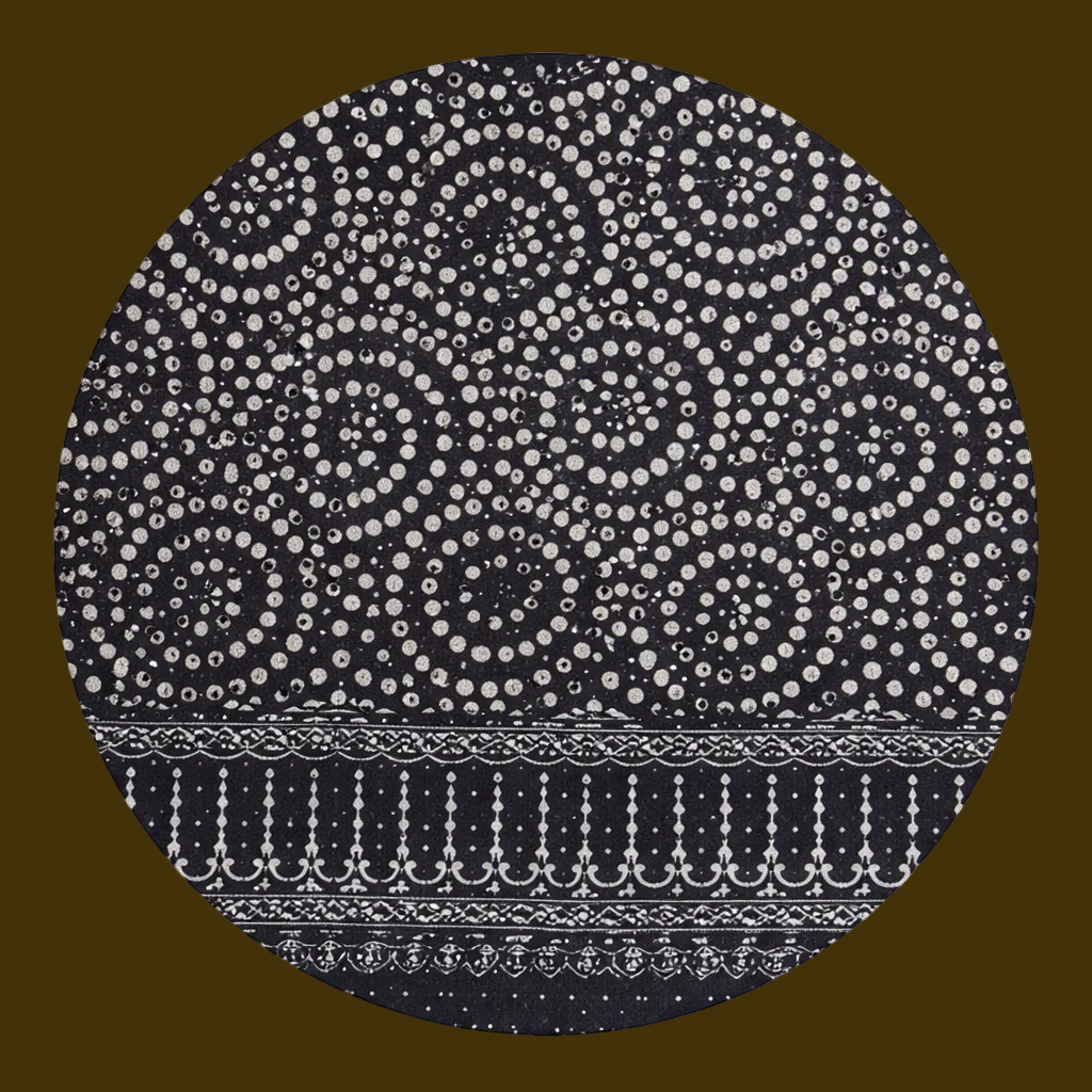 Sarong Batik Motifs Cercles et Points Noir