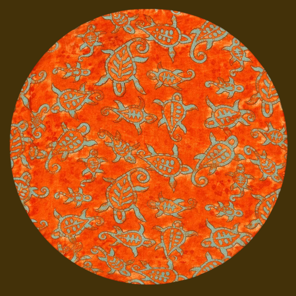 Sarong Batik Motifs Tortues Orange