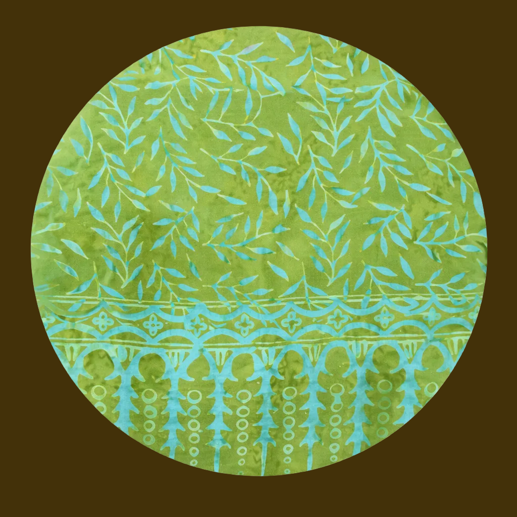 Sarong Batik Motifs Feuillages Vert