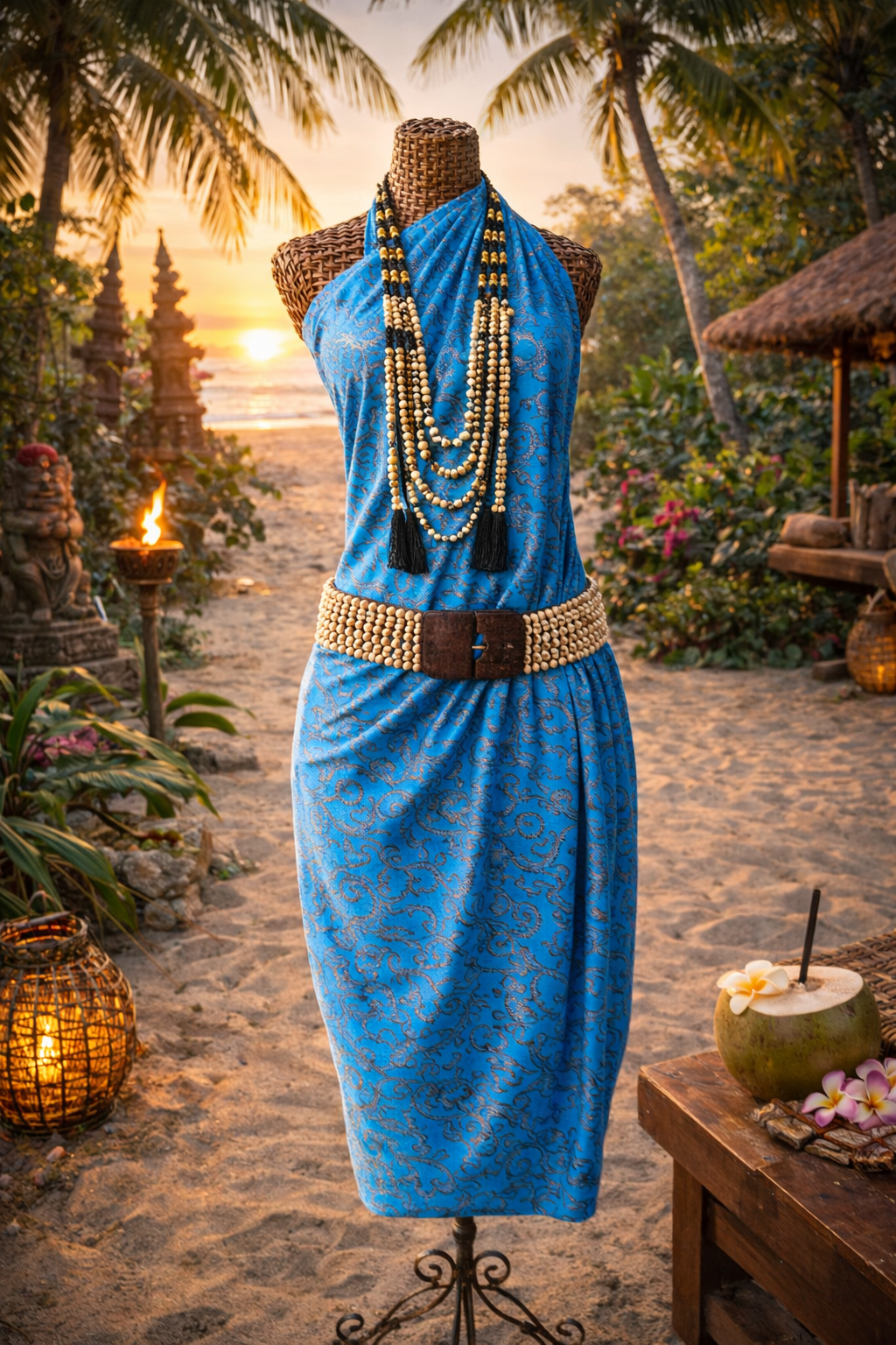 Sarong Motifs Geckos Turquoise