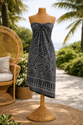 Sarong Batik Motifs Cercles et Points Noir