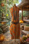 Sarong Batik Motifs Tortues Orange
