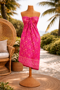 Sarong Batik Motifs Floraux Rose